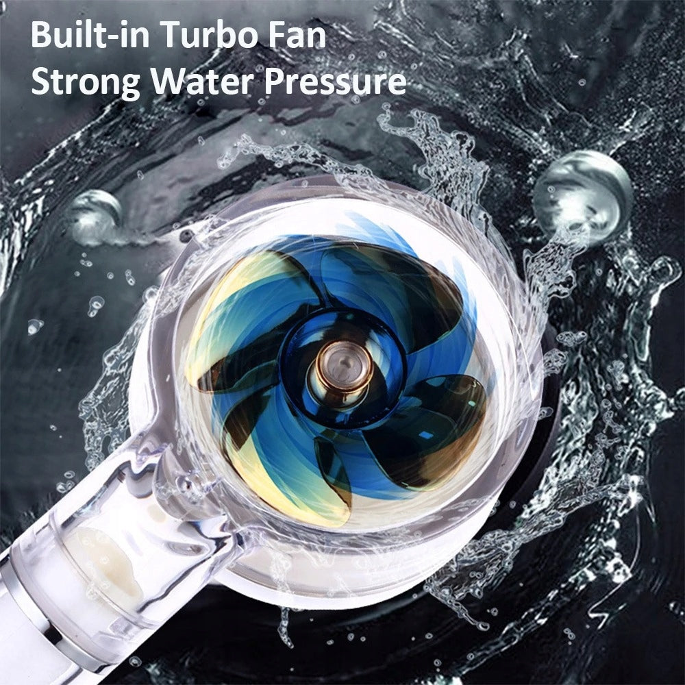 Głowica Prysznicowa regulacja temperatury Prysznic Filtr LED Turbo śmigło