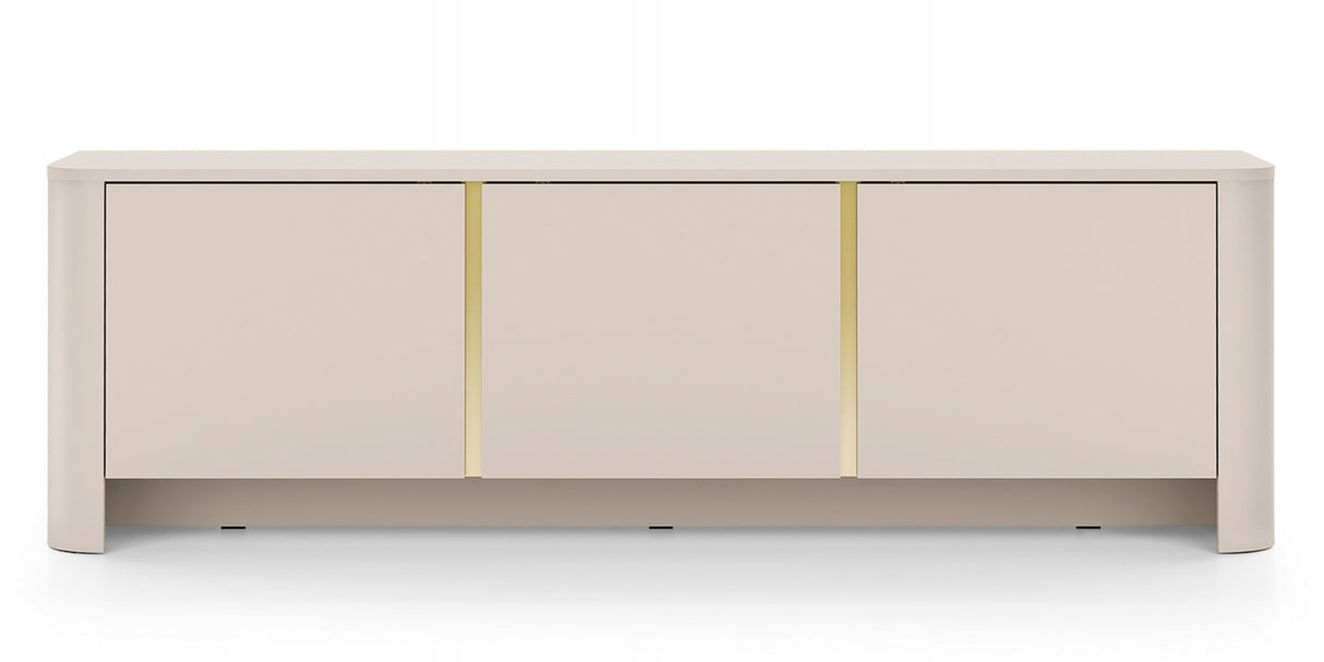 Szafka RTV Zaokrąglone Kształty Nowoczesny Design Cashmere Gold 168x39 cm