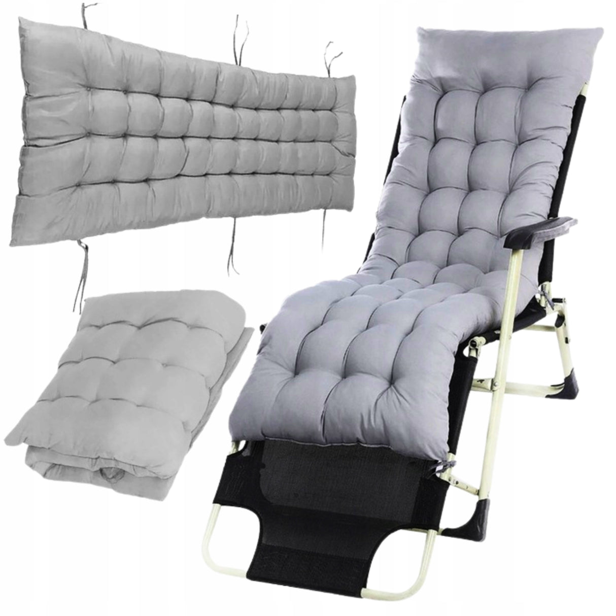 PODUSZKA NA LEŻAK OGRODOWY 160x50CM NA OGRÓD DUŻA PIKOWANA WYGODNA MIĘKKA