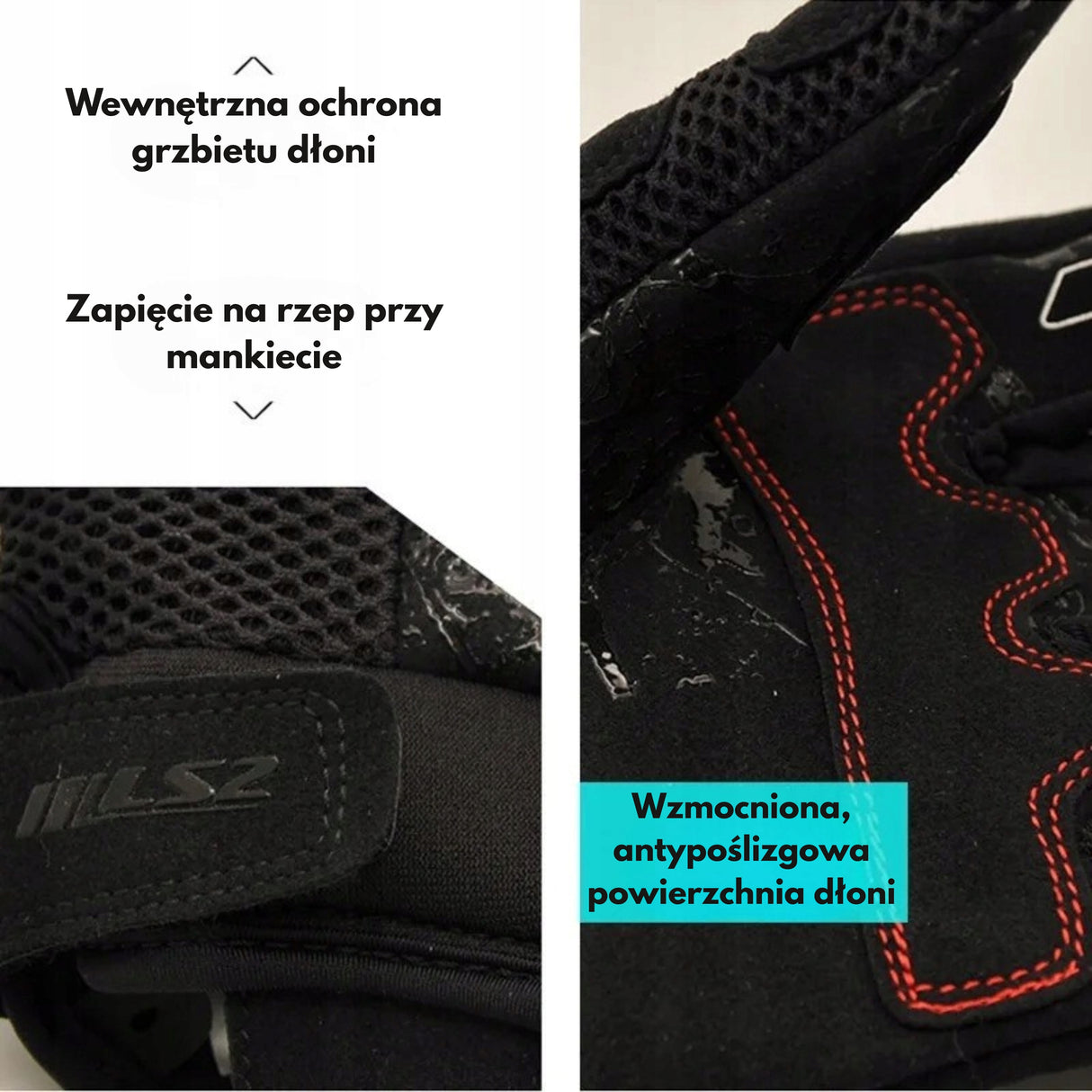 Rękawiczki Motocyklowe Oddychające Letnie Siatkowe Kolarstwo Rozmiar M