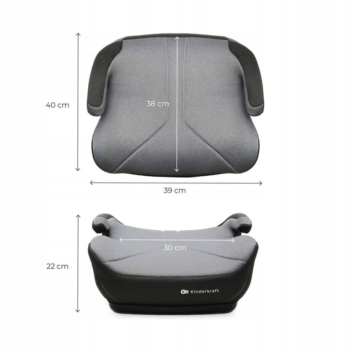 Fotelik Samochodowy Kindekraft I-BOOST 2 I-Size Szary Ultralekki 125-150cm