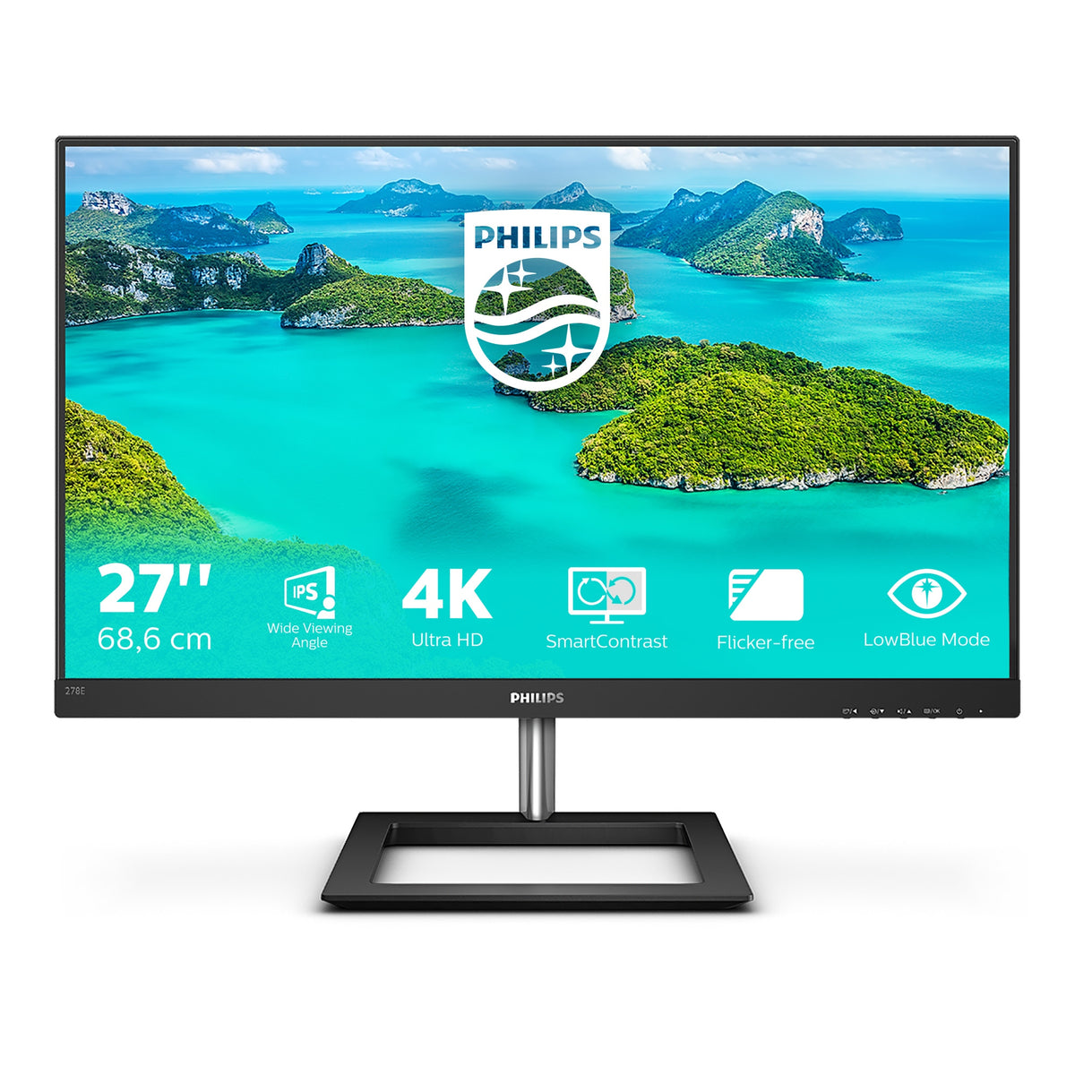 Monitor LED Philips 278E1A 27 " Cali 3840 x 2160 px IPS / PLS Czarny 4K UHD