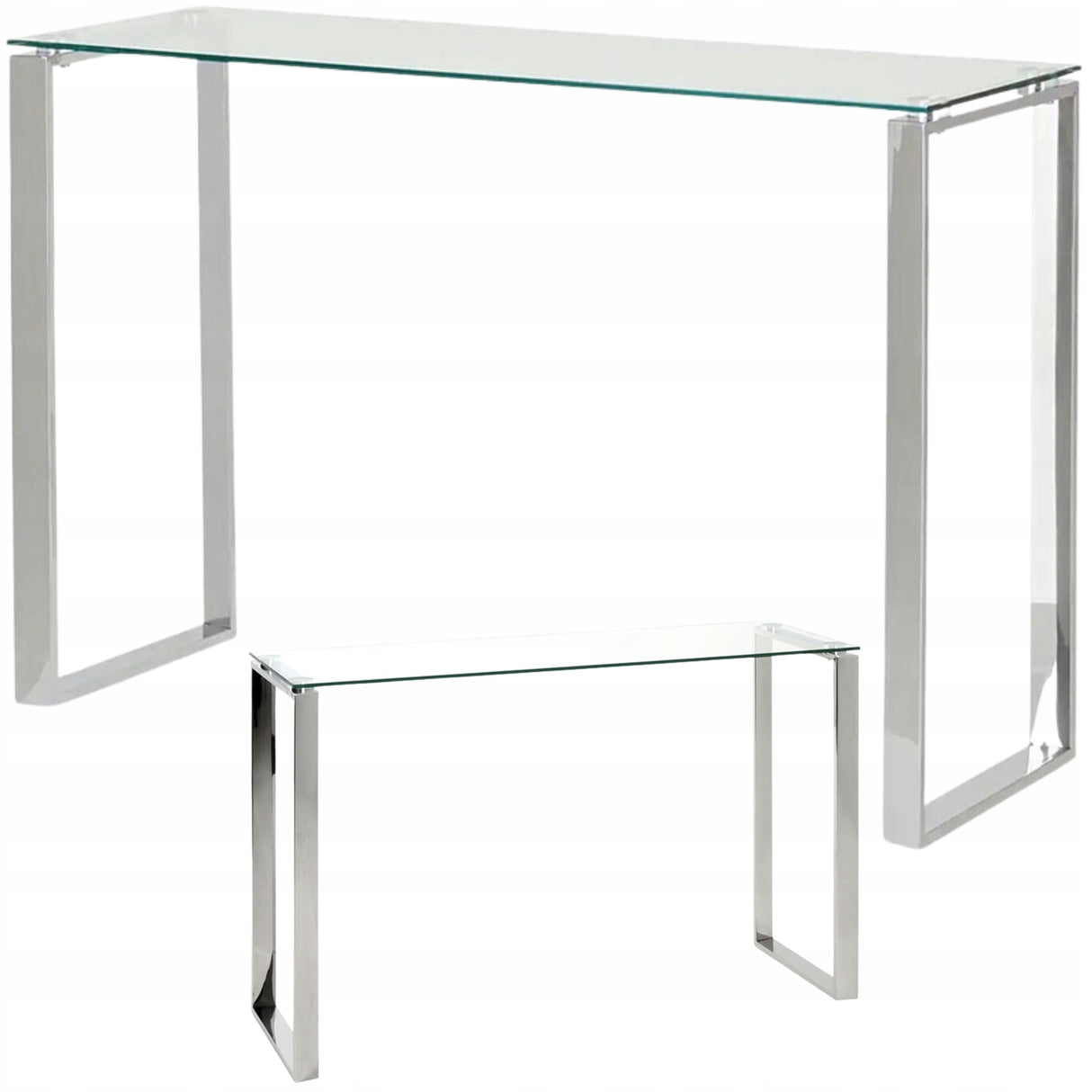 Stół Konsolowy Stolik 120x40x78cm Metal Szkło Rama ze Stali Nierdzewnej