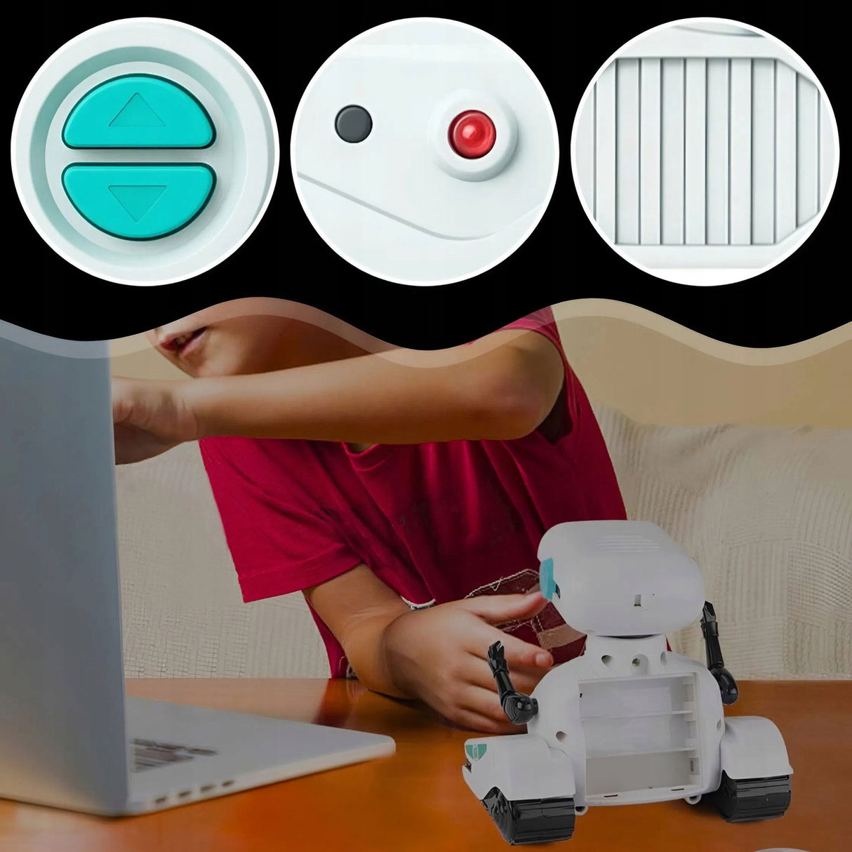 Robot Zdalnie Sterowany Interaktywny Jeżdżący z Dźwiękiem i LED Prezent 6+