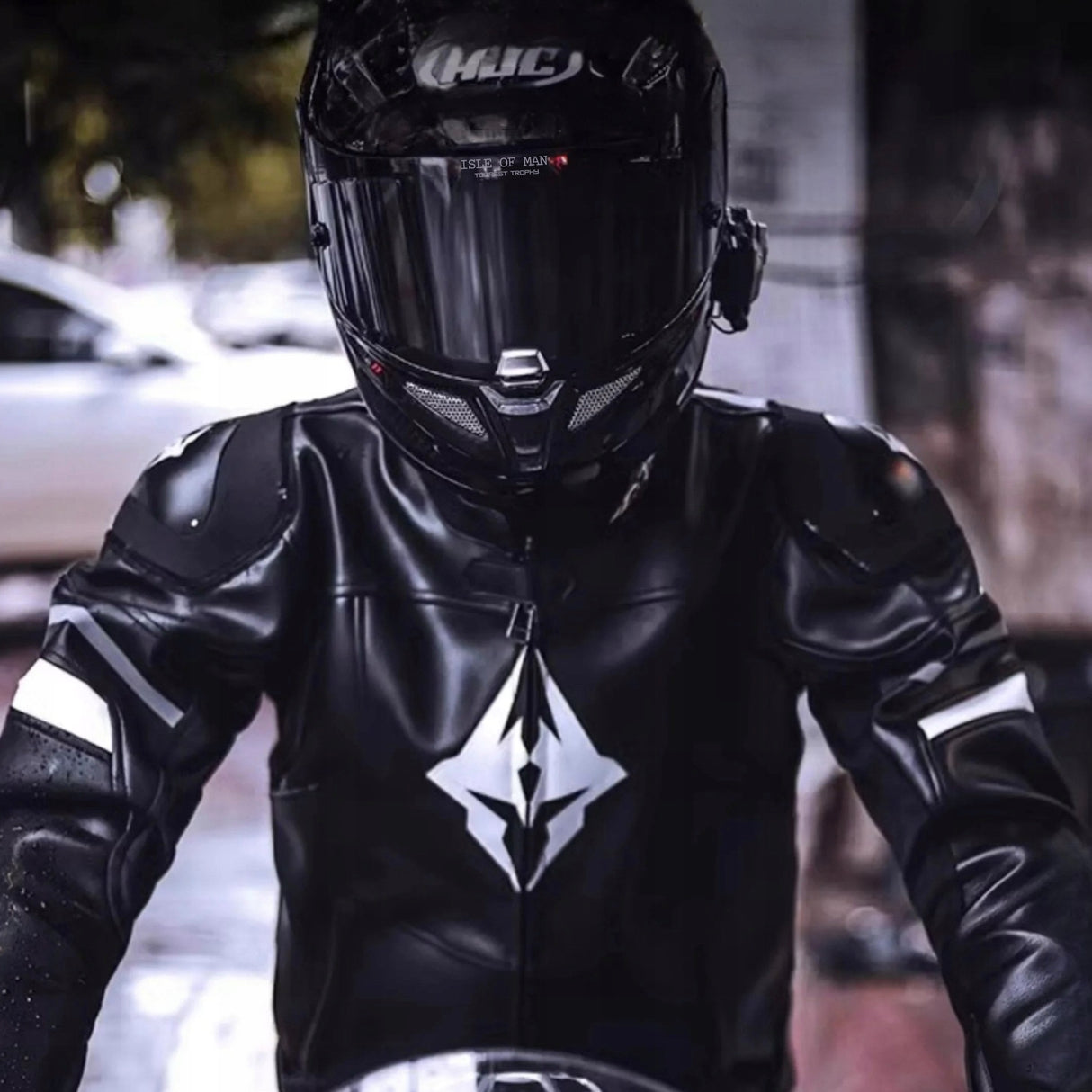 Motocyklowa Kurtka Skórzana Odporna Czarna Wodoodporna Wiatroszczelna L