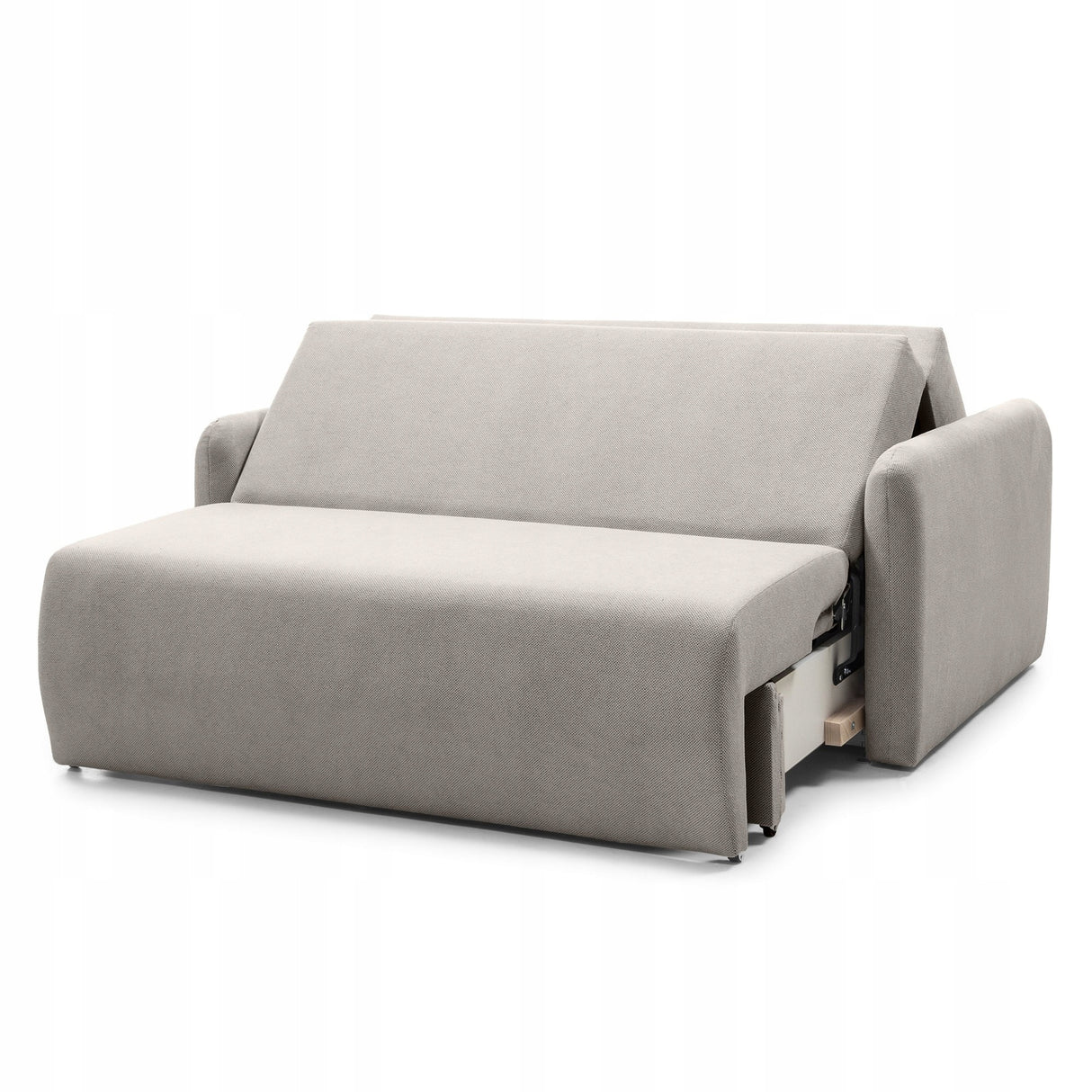 Sofa Rozkładana z Funkcją Spania i Pojemnikiem Beżowoszara 160x105/192 cm
