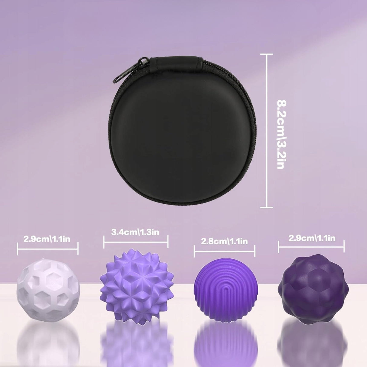 Zabawka Antystresowa Kulki Fioletowe Magnetyczna Sensoryczna 33mm 4 Sztuki