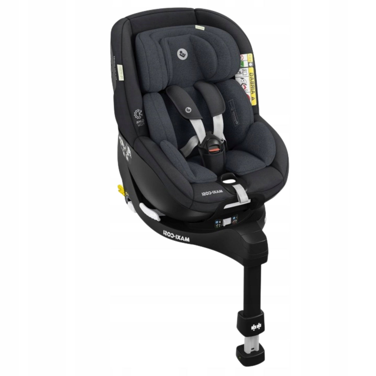 Fotelik Samochodowy Obrotowy Siwy 100 - 150 cm 0 - 36 kg dla Dziecka POVES