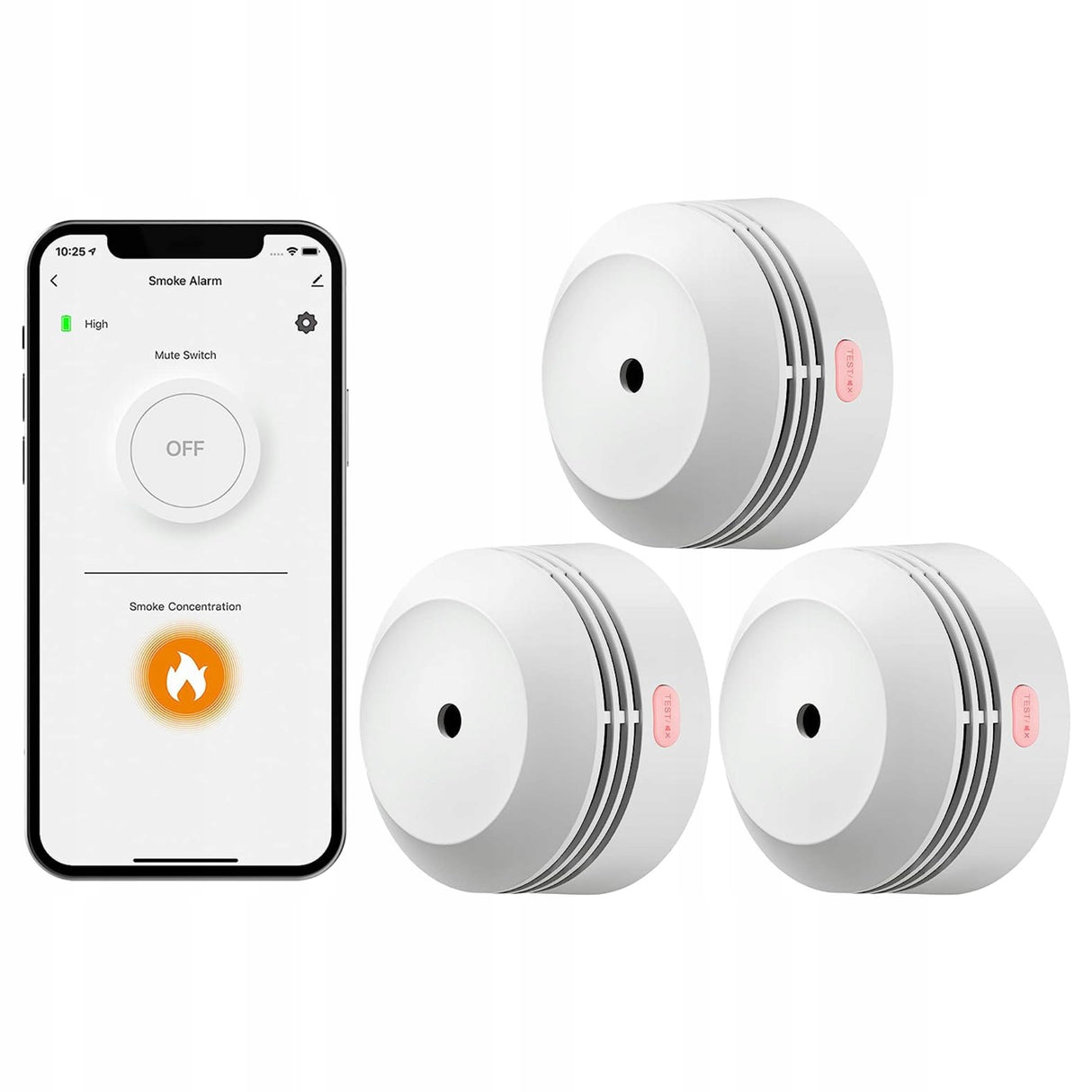 ZESTAW 3x Czujnik Dymu APLIKACJA TUYA WIFI GRATIS