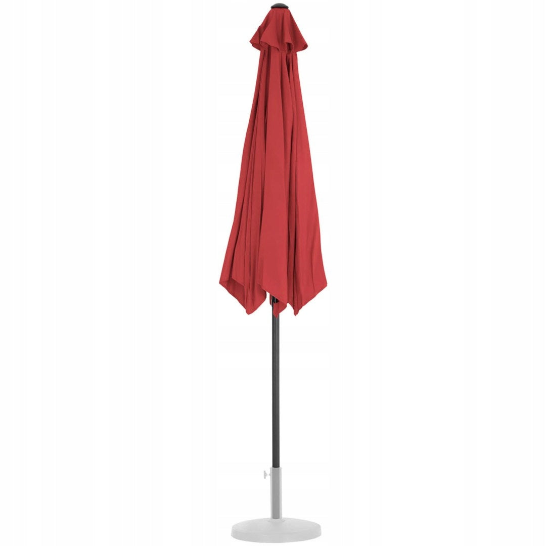 Duży Okrągły Parasol Ogrodowy Balkonowy Uchylny Z Korbką Śr.300Cm Bordowy