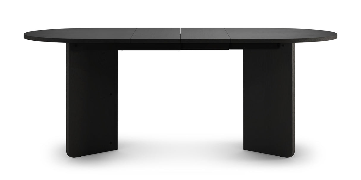 Stół Rozkładany Owalny Dwa Wkłady Powiększające Blat 140-200 x 90 cm Czarny