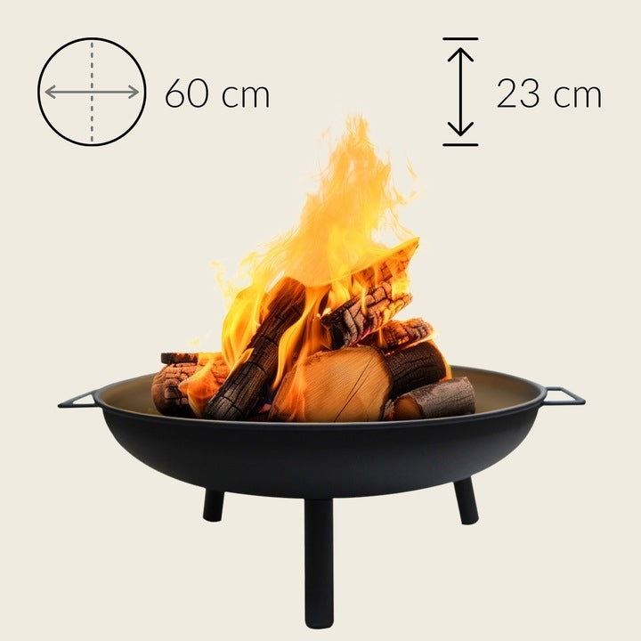Palenisko Ogrodowe Do Ogniska Grilla Kociołka Stalowe Czarne 60Cm PORZĄDNE
