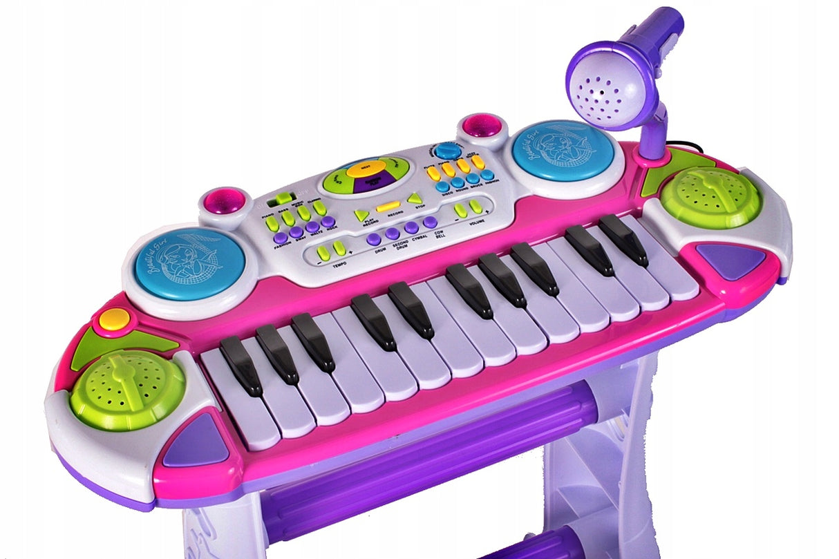 Pianino Keyboard Duży Organy Krzesełko Nagrywanie 24 Klawisze dla Dzieci