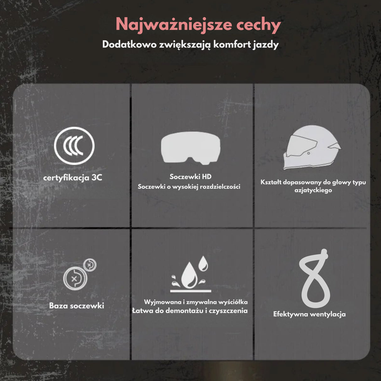 Kask Motocyklowy Integralny Homologacja Otwory Wentylacyjne Rozmiar XL