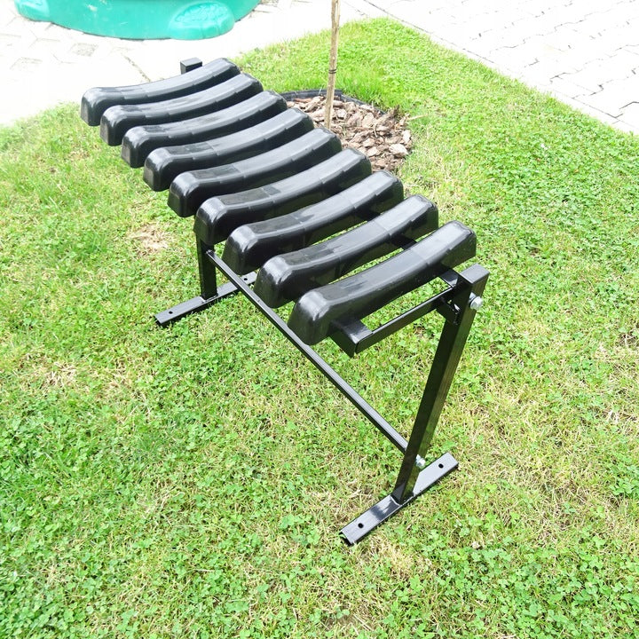 Ławka Na Cmentarz Czarna Cmentarna Składana Obciążenie Do 200 Kg + GRATIS