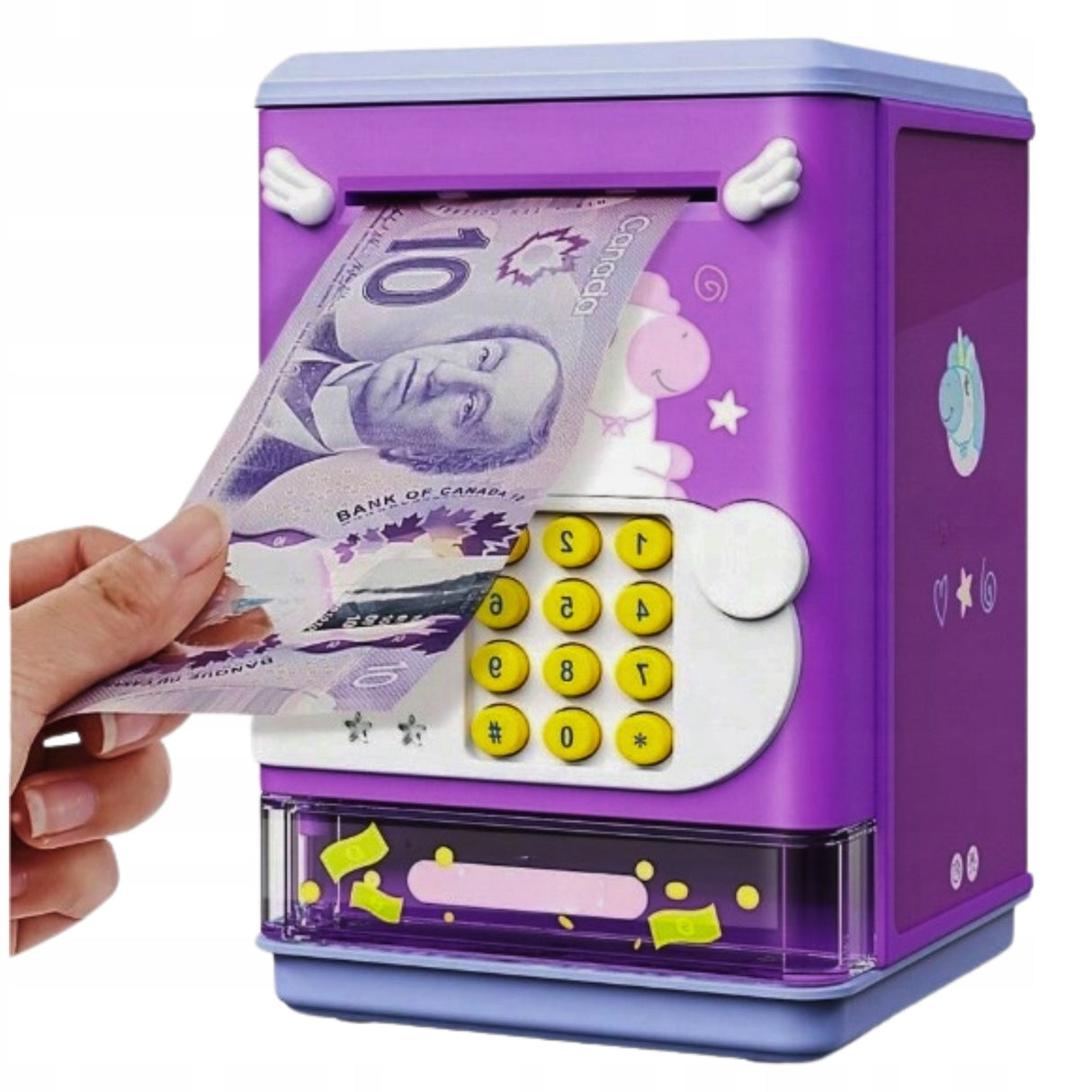 Skarbonka Sejf Elektroniczny Monety Banknoty na Pin dla Dzieci Wpłatomat