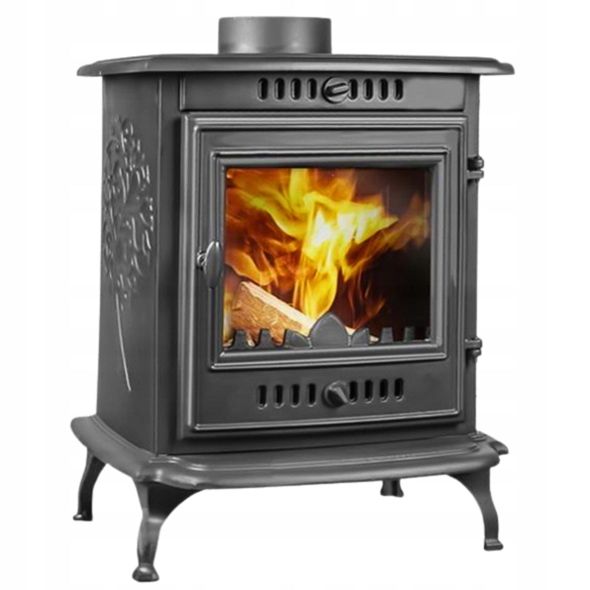 Piec Kominek Piecyk Żeliwny Wolnostojący Koza 6,8 kW ECO Komin Czarny Stal