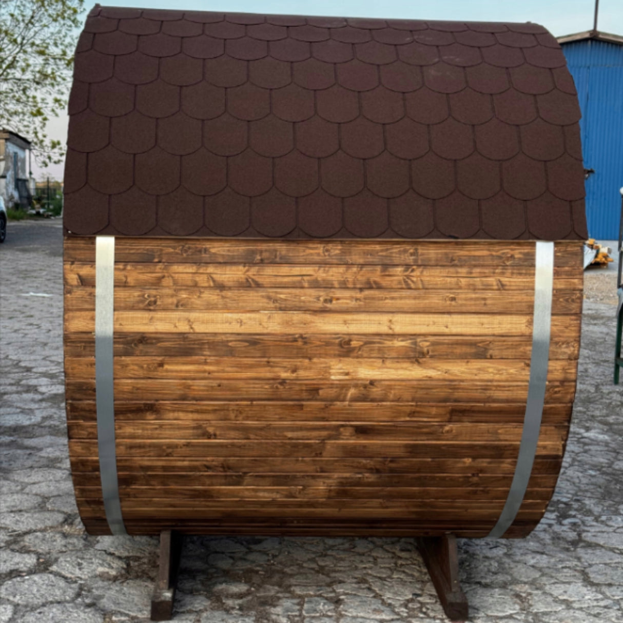 Sauna Ogrodowa Beczka 180 cm z Piecem na Drewno do Samodzielnego Montażu
