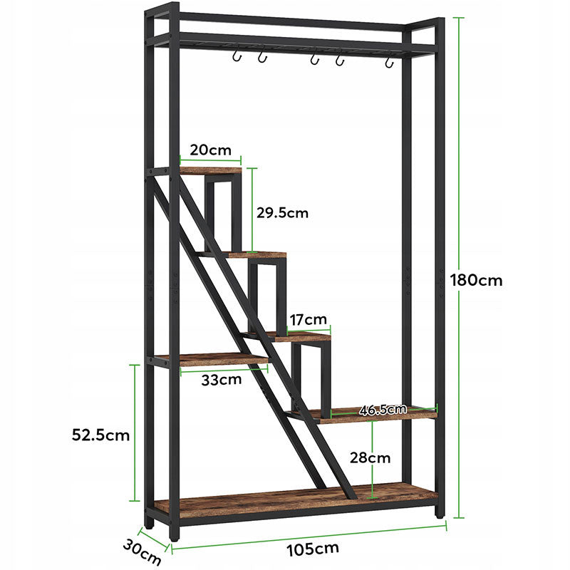 Stojak Drabinka Poves HOGA-C0843 Stabilny 180cm 7Poziomów Metal Drewno