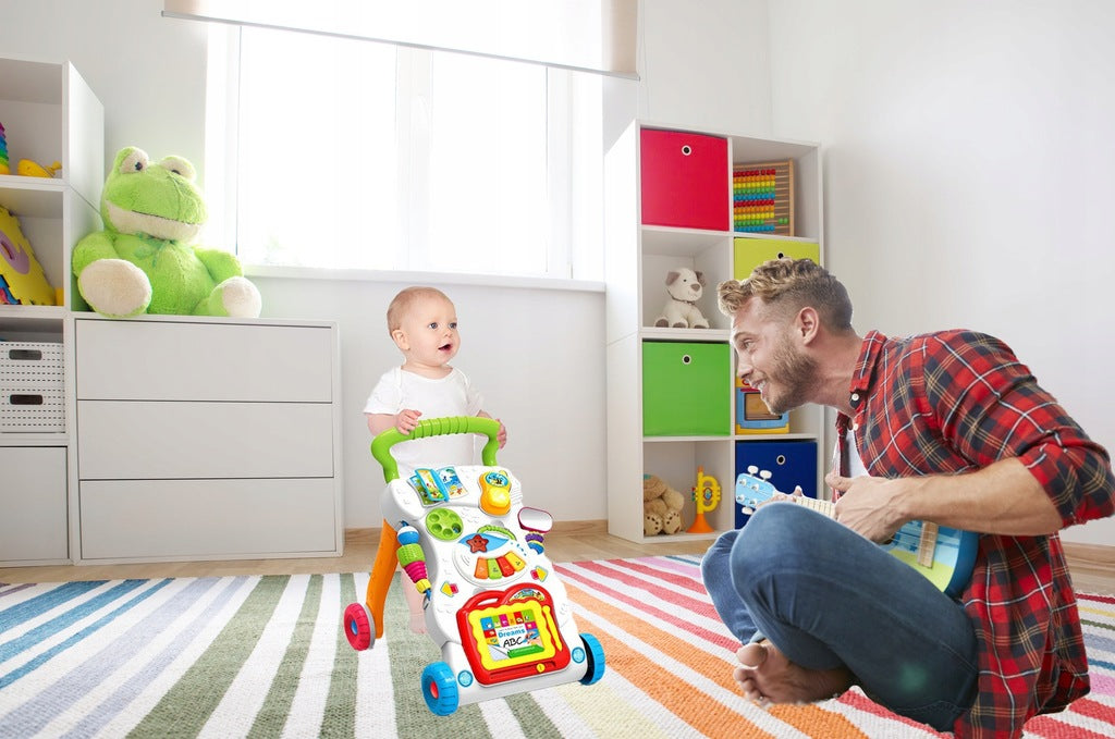 Pchacz Interaktywny Chodzik Jeździk Edukacyjny dla Dzieci Znikopis Pianinko
