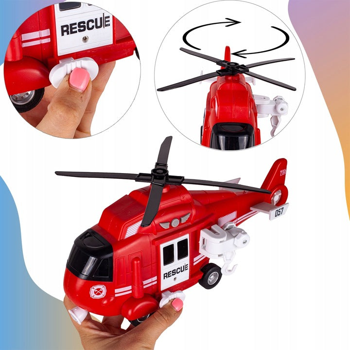 HELIKOPTER STRAŻY POŻARNEJ NAPĘD ŚWIATŁO DŹWIĘK