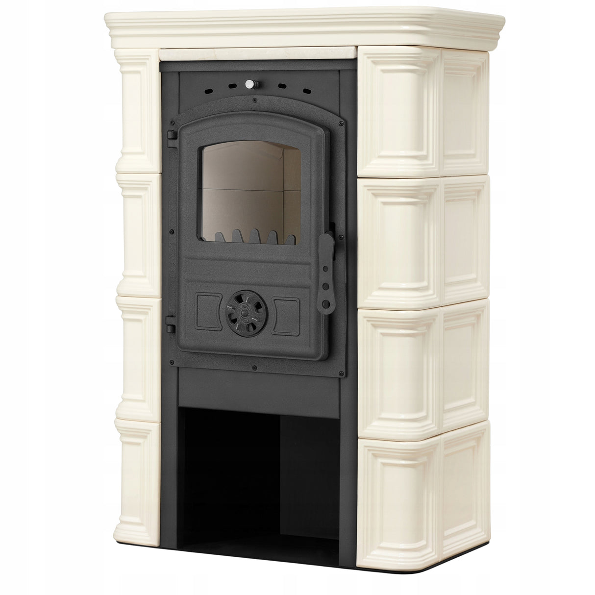 Kominek Kaflowy Piec Koza Ceramiczny Komin Beżowy 7,5kW