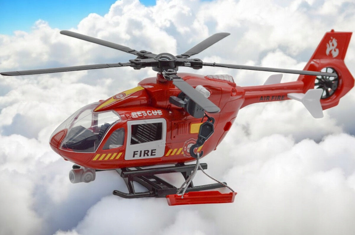 Helikopter Ratunkowy Śmigłowiec Efekty Świetlne Dźwięk Zabawka z Hakiem