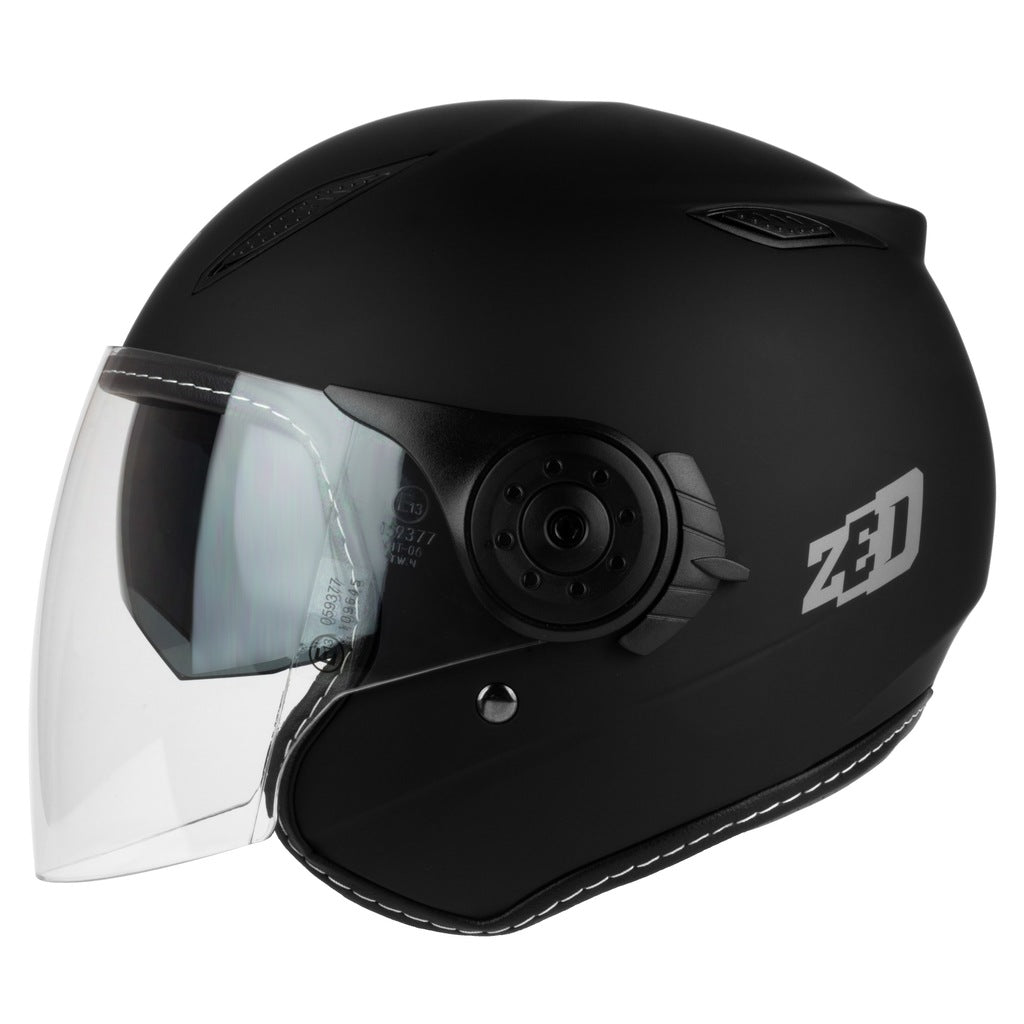 Kask Motocyklowy Otwarty ZED C5 Blenda + Kominiarka Czarny L