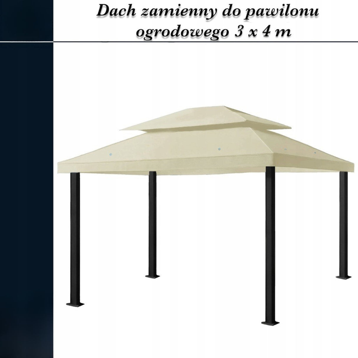 Dach Pawilon Poszycie M5 Beżowy 4x3m z Kominem do Cyrkulacji Wodoodporny