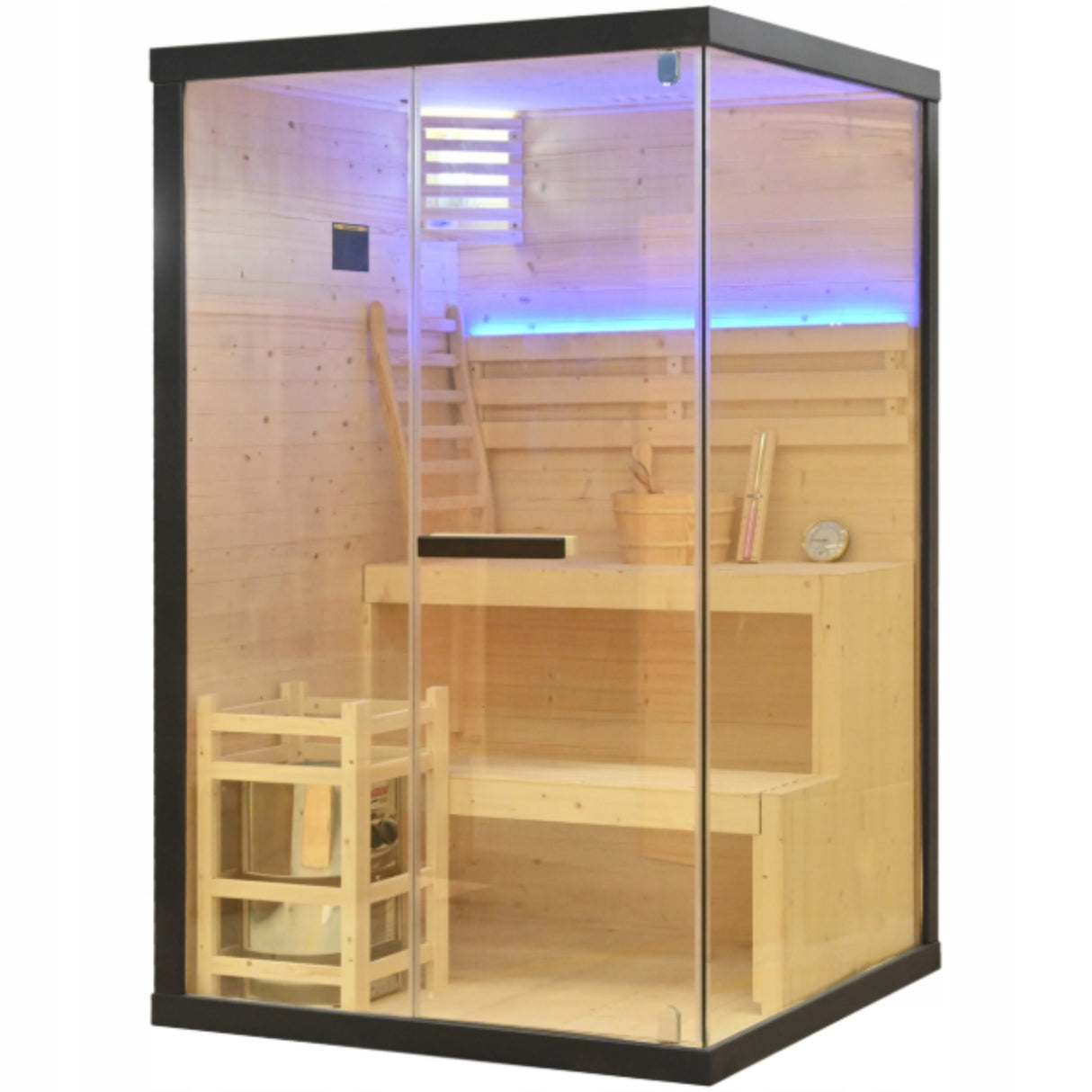 Sauna Narożna Osobowa Narożna na Dwie Osoby Czarna Fińska Nordica Pure
