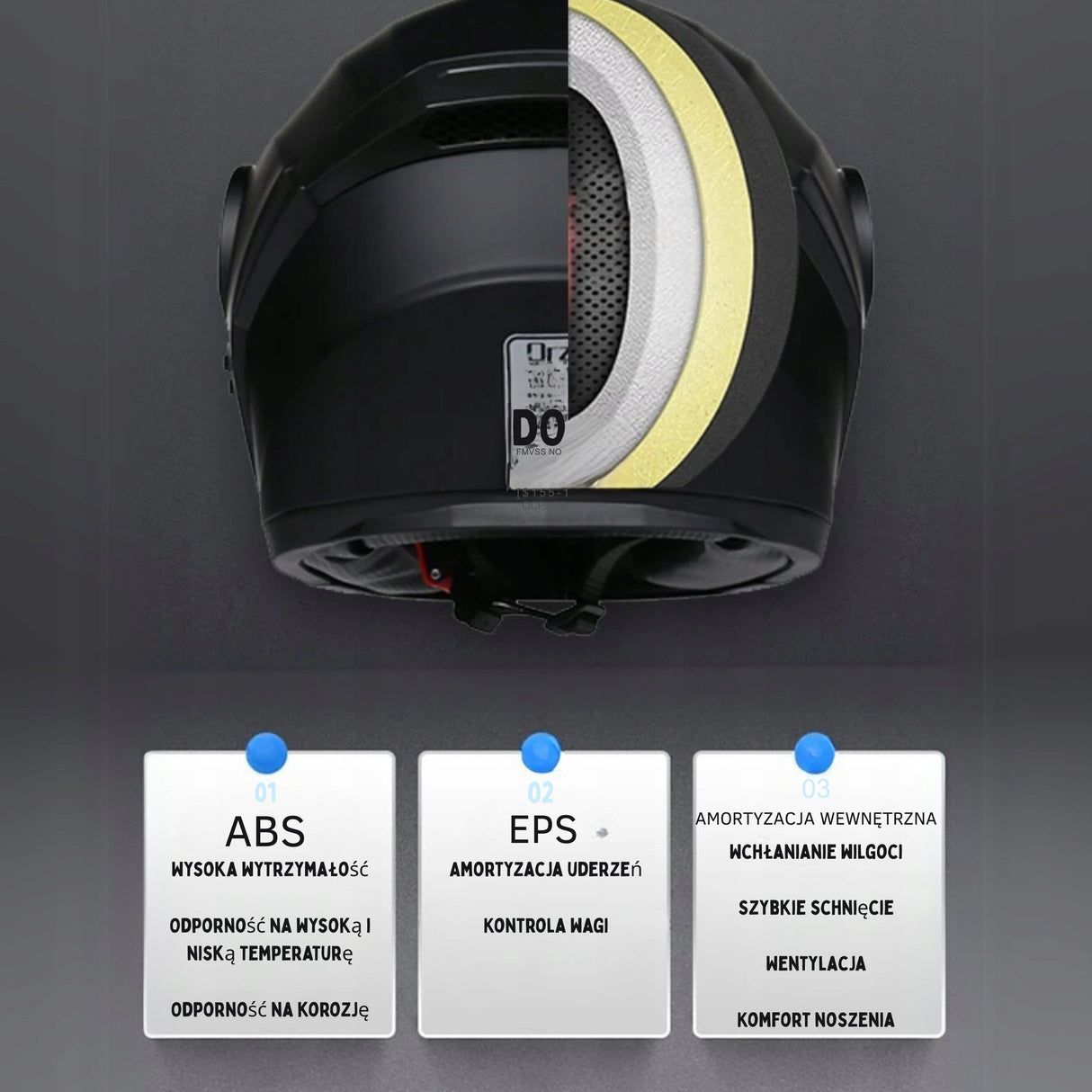 Kask Motocyklowy Szczękowy Czarny Wentylowany Podwójne Soczewki Rozmiar S