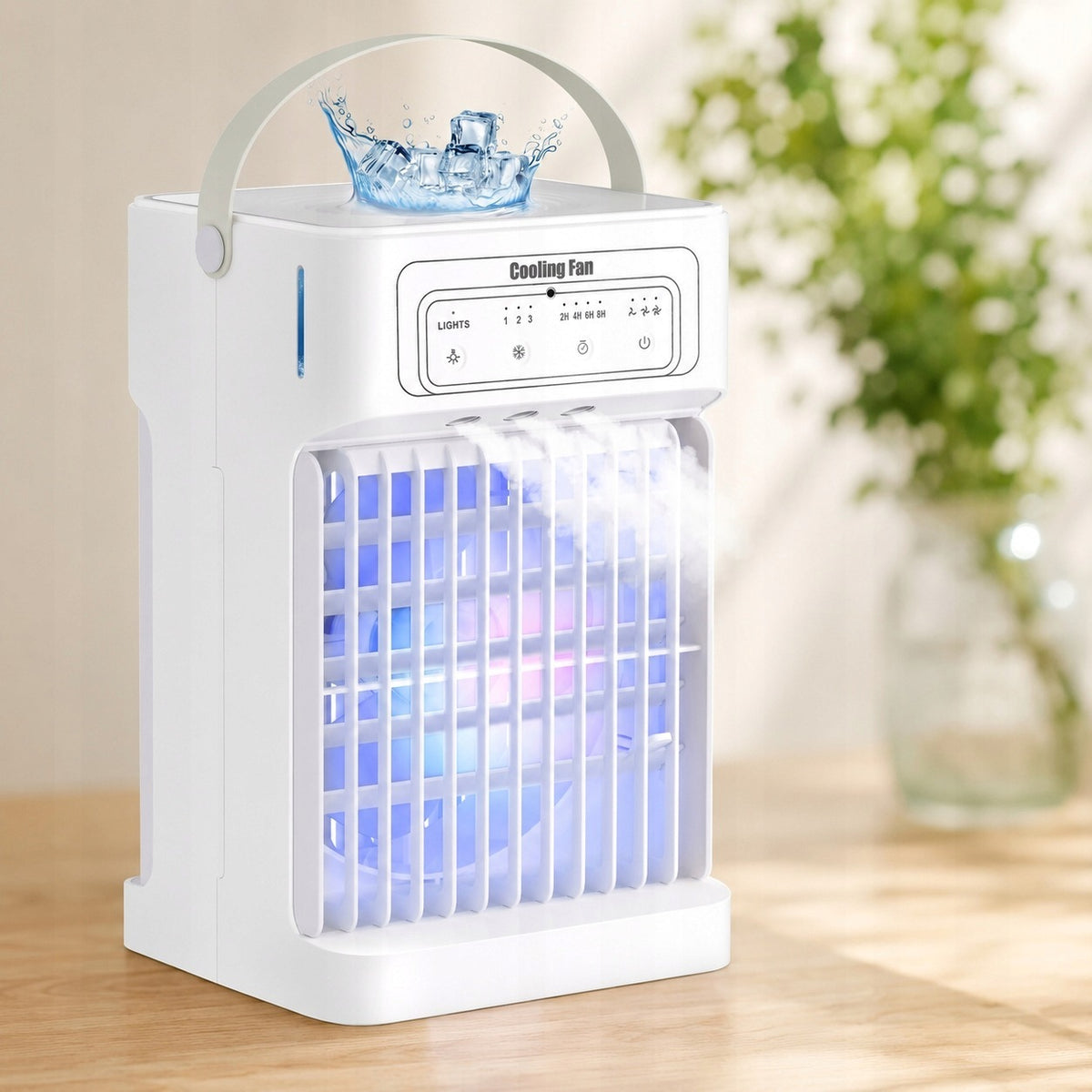 Klimatyzator Mobilny 4w1 z Chłodzeniem Wodnym 1100 ml 3 Prędkości i Timer