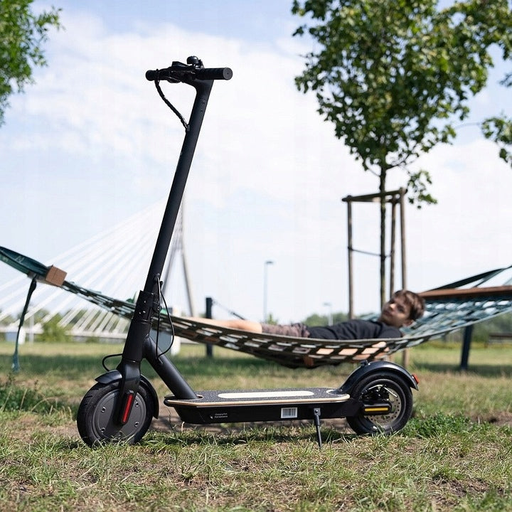 Hulajnoga Elektryczna Dwukołowa Lekka z Hamulcem Duża Składana Czarna POVES