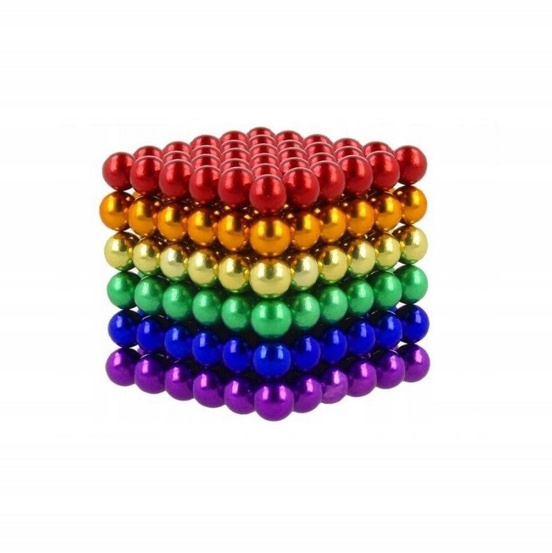 Kulki Magnetyczne Tęczowe Klocki Kolorowe 216 3mm na Prezent dla Dzieci