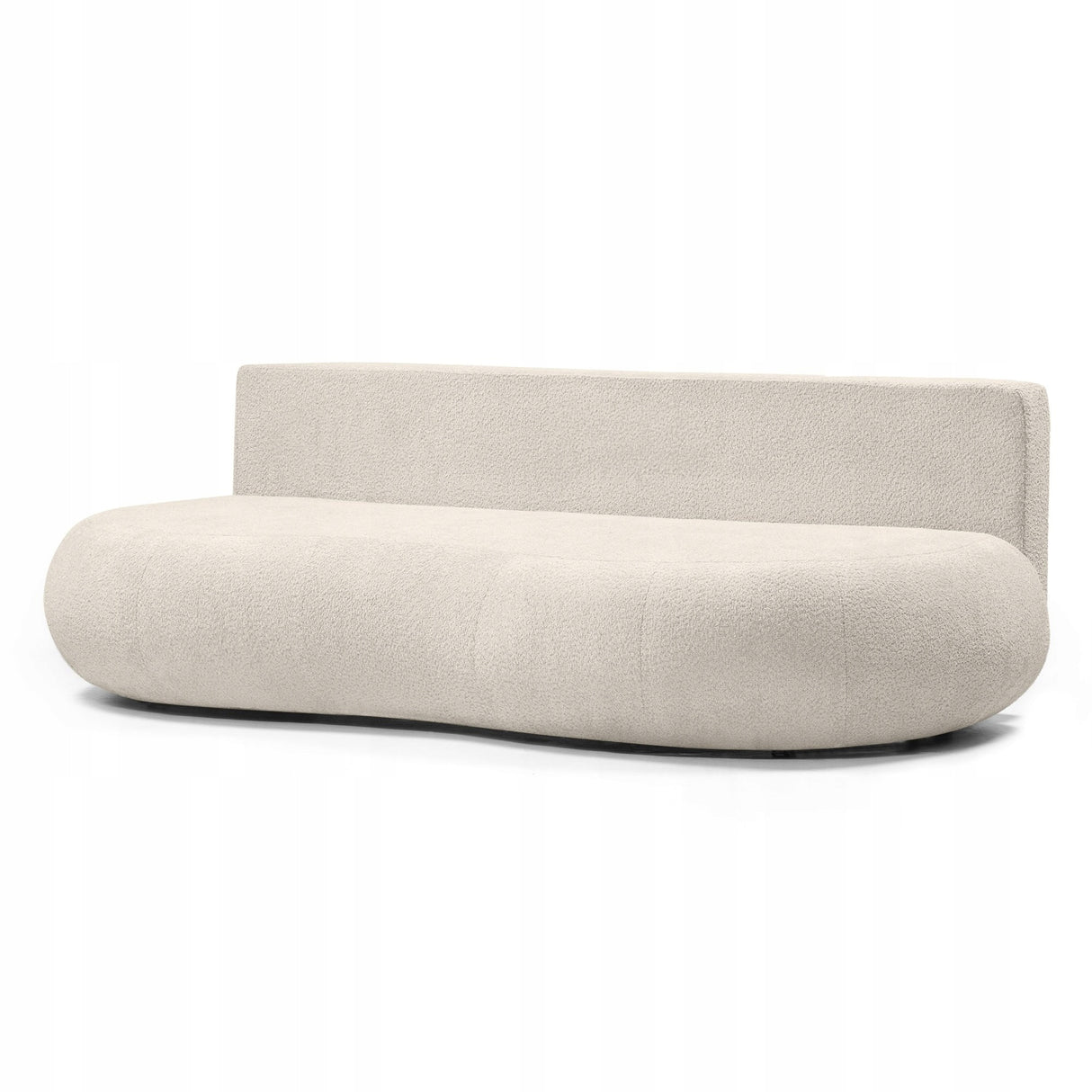 Sofa z Funkcją Spania i Pojemnikiem na Pościel Obłe Kształty Boucle Kremowa