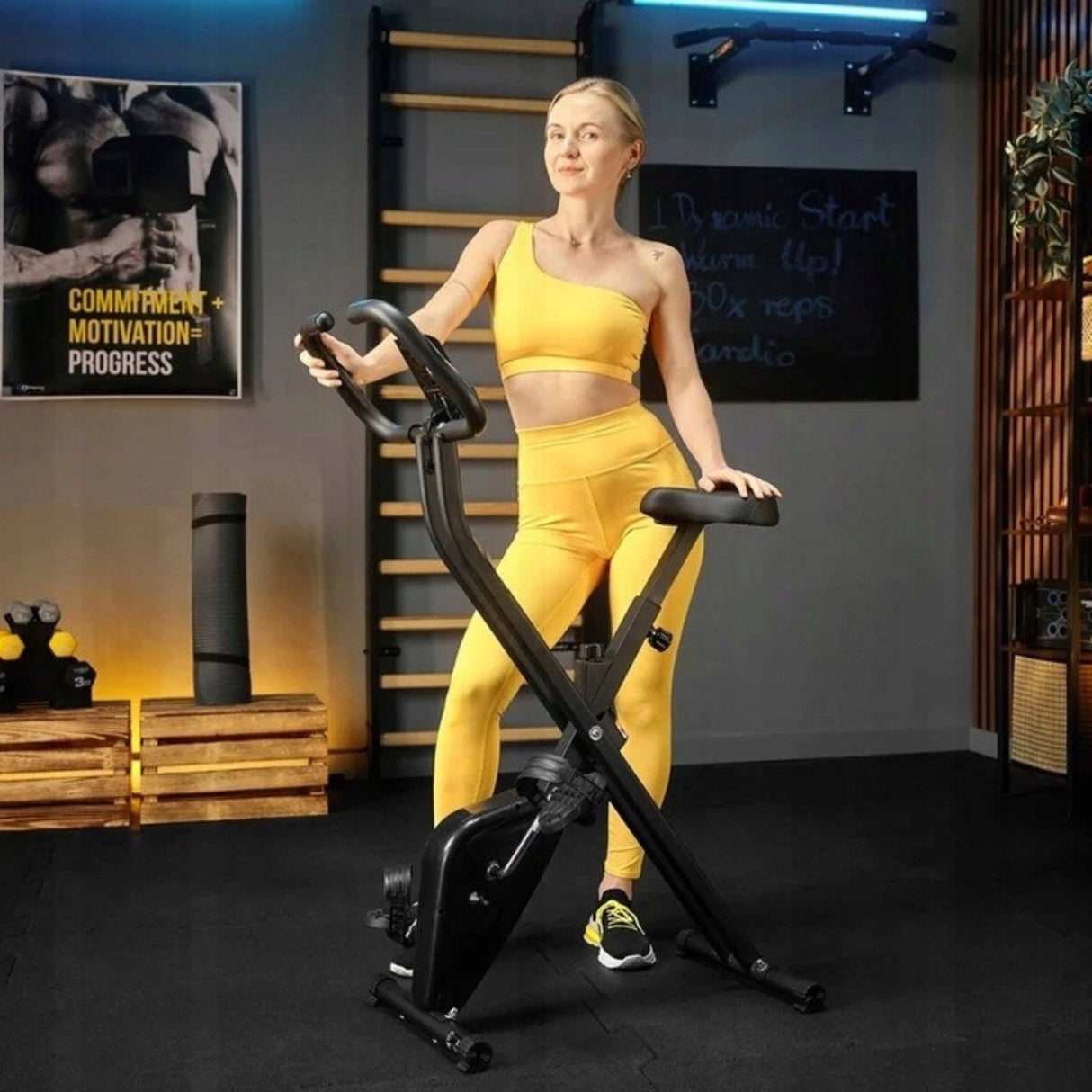 Rowerek Treningowy Stacjonarny Składany do Ćwiczeń Rower Fitness Pionowy
