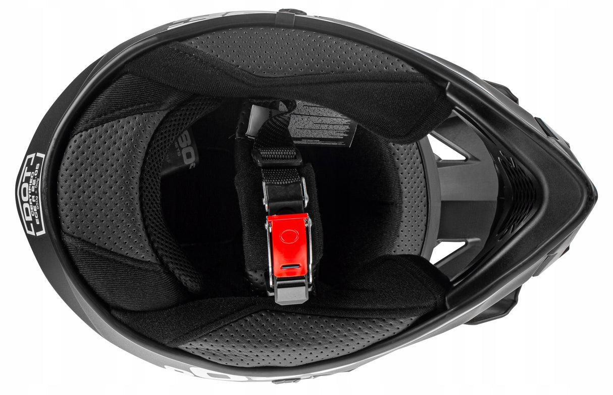 Kask Cross Enduro XXS Homologacja ECE Daszek Wentylacja Na Quad MTB Czarny