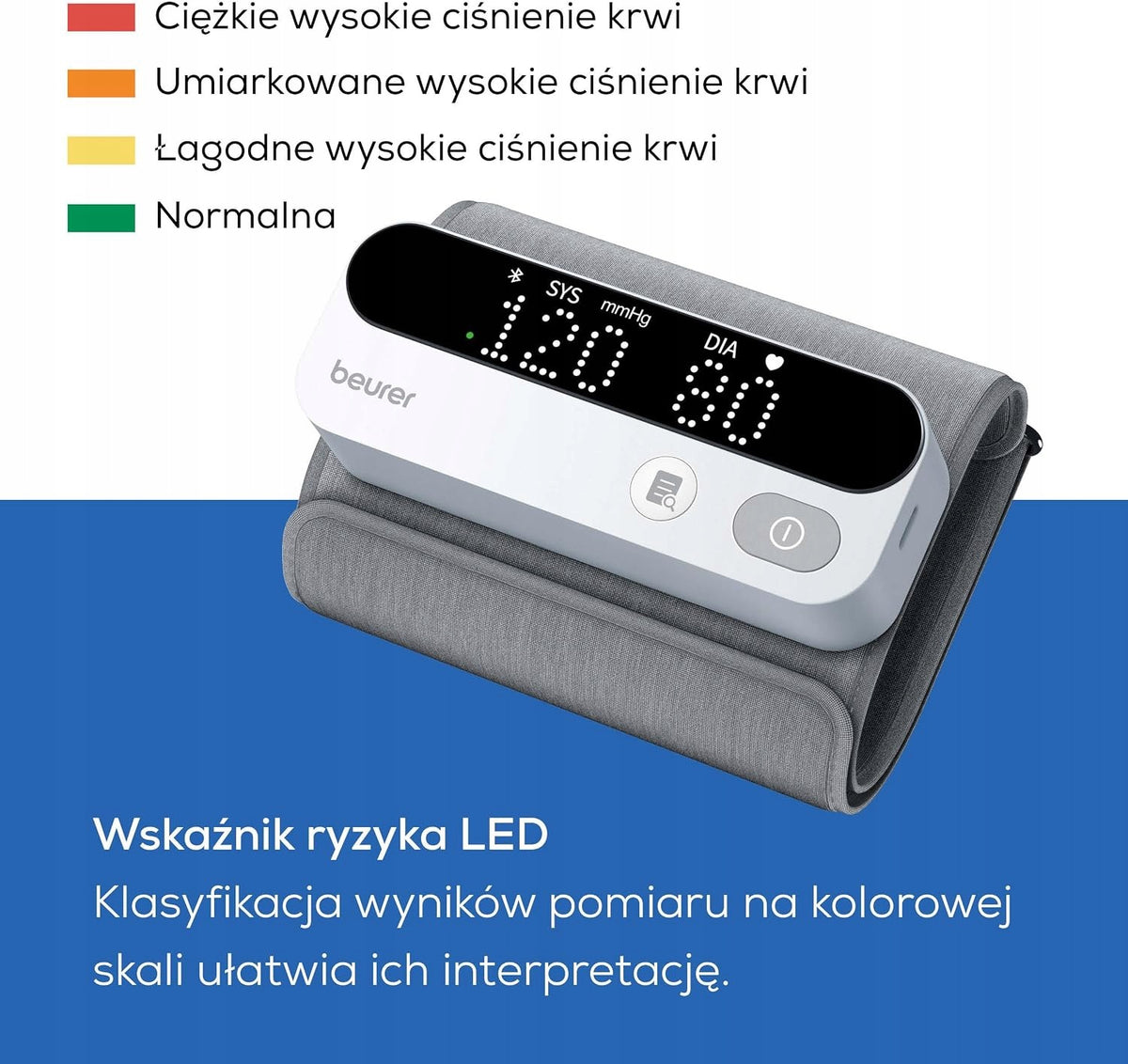 Ciśnieniomierz Bluetooth Naramienny Wykrywanie Arytmii Wireless Beurer BM59