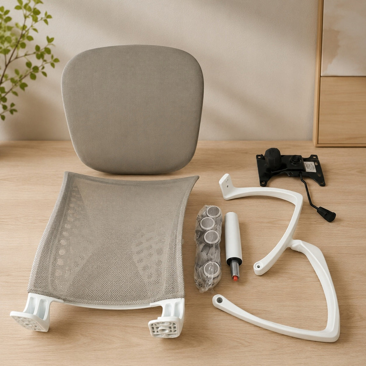 Krzesło Biurowe Regulowane Beżowe Cappuccino SONGMICS do 120KG Ergonomiczne