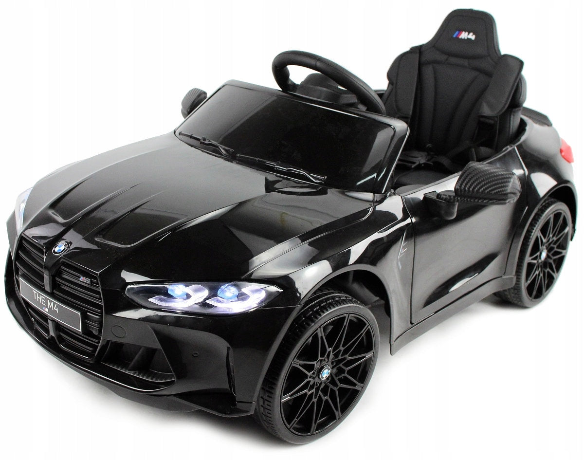 BMW M4 Autko na Akumulator Skóra Czarne 12V 10Ah Dwa Najmocniejsze Silniki