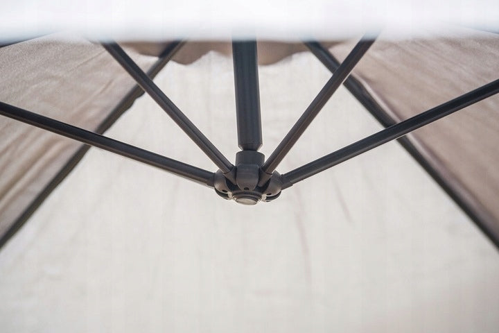 Parasol Ogrodowy Z Wysięgnikiem Regulacja Wysokości Granat 350Cm Składany