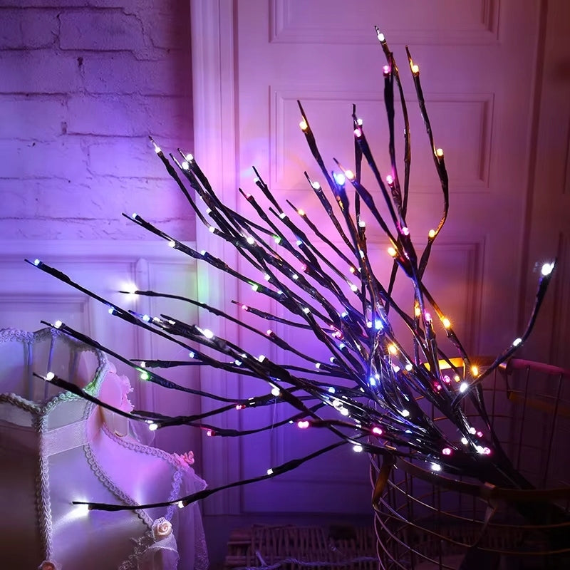 Gałązka 20 LAMPEK LED Baterie Do Wazonu WIELOKOLOROWE Gałązki Święta 70 cm