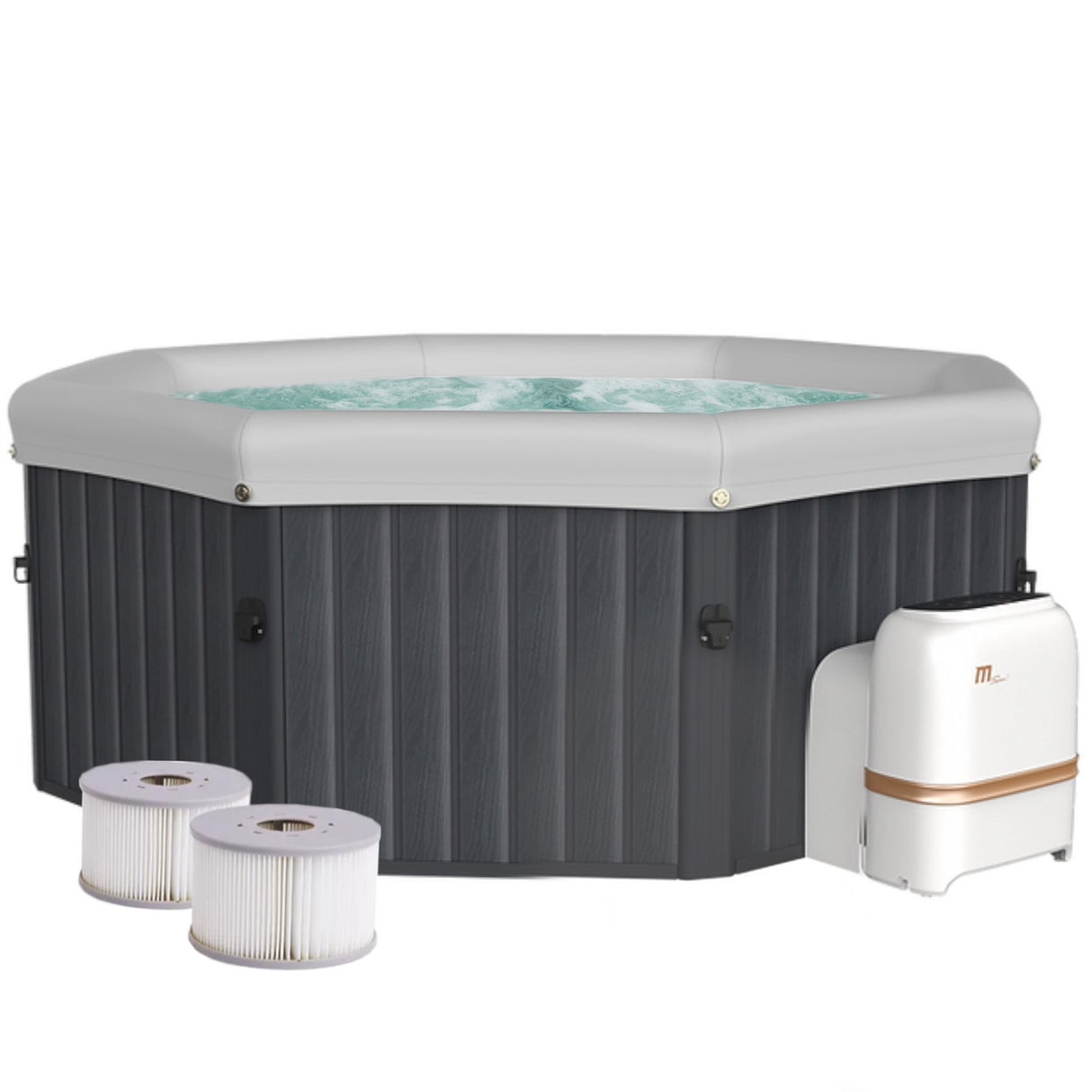 Basen z Hydromasażem Ośmiokąt Spa Ogrodowy Nadmuchiwany 6 osob. 1100 L
