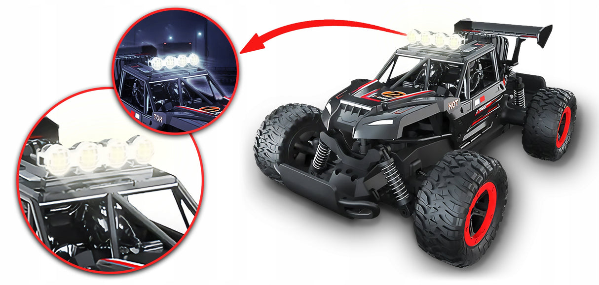Zdalnie Sterowany Samochód Terenowy RC 4x4 Szybkie Auto LED Solidny Drift