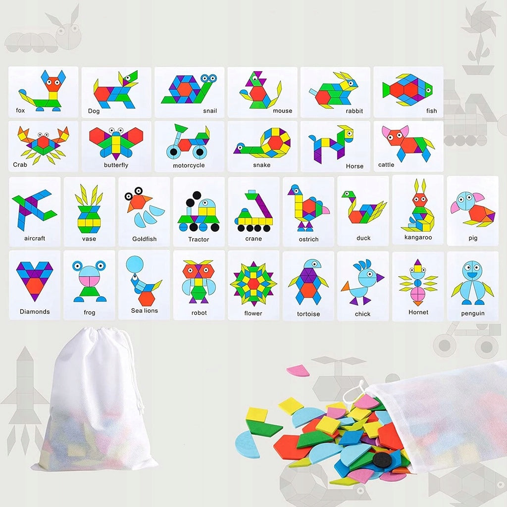 DREWNIANA EDUKACYJNA UKŁADANKA PUZZLE MONTESSORI