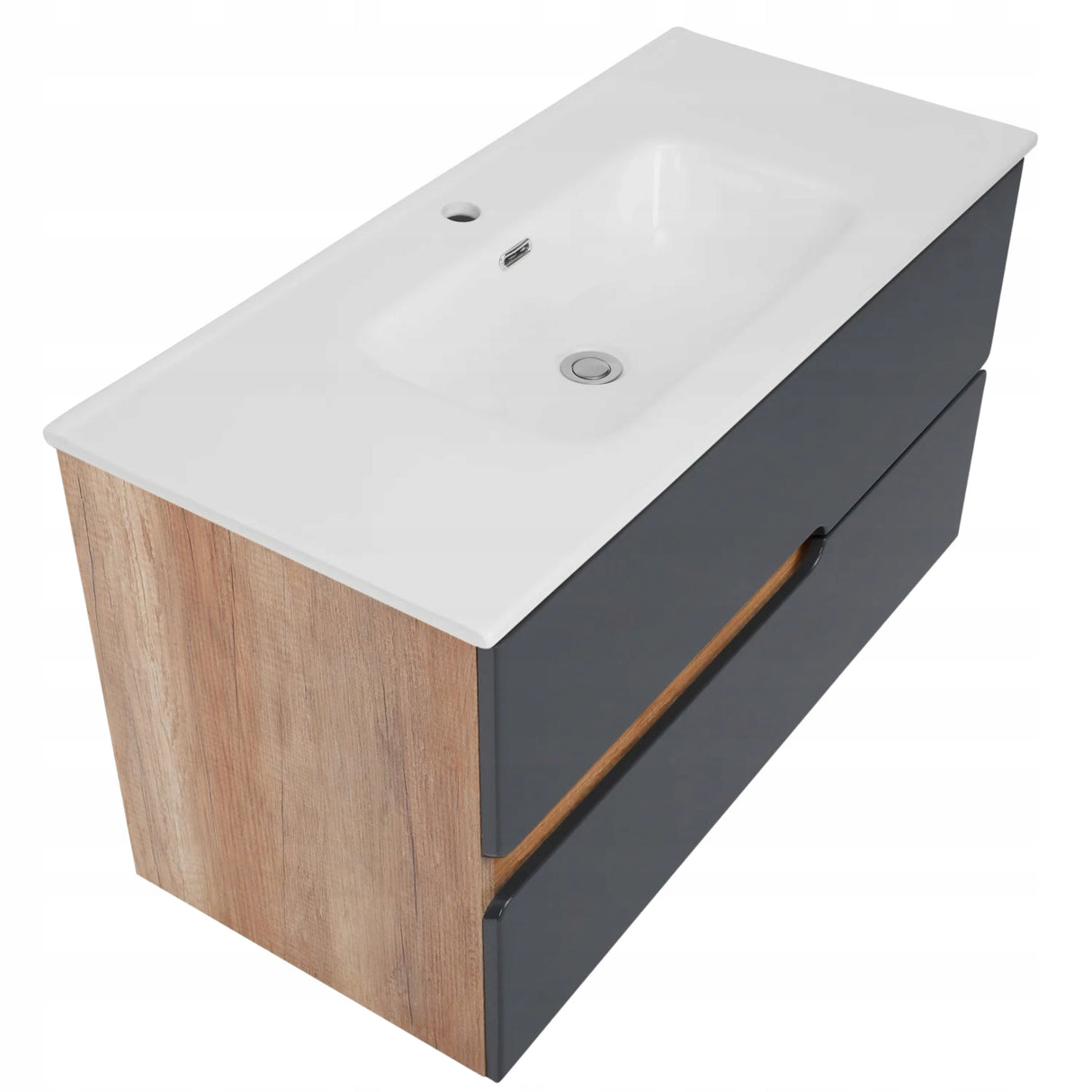 Szafka Łazienkowa Pod Umywalkę Płyta MDF Nowoczesna Elegancka Szara 100 cm