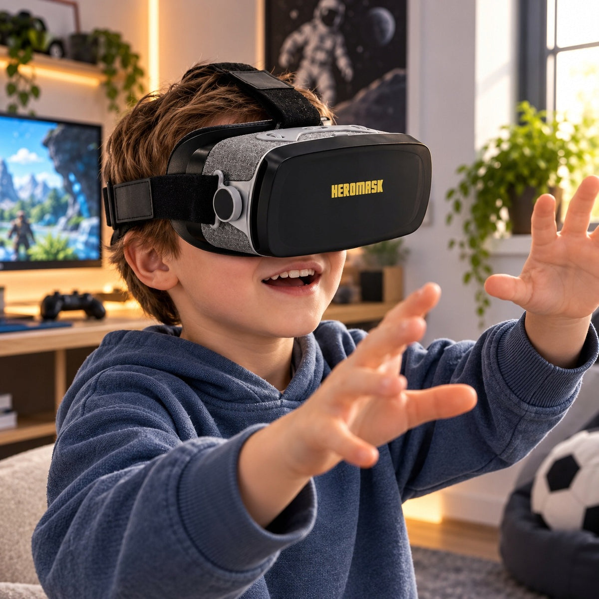Okulary VR do Nauki Języków Zestaw Heromask Gry Edukacyjne 5-12 Lat Czarne