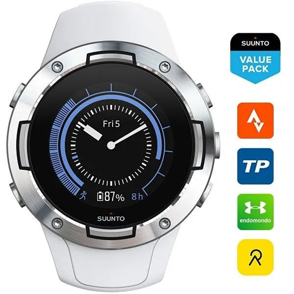 Zegarek Sportowy Suunto 5 Biały Multisportowy Rozmiar Uniwersalny Okrągły
