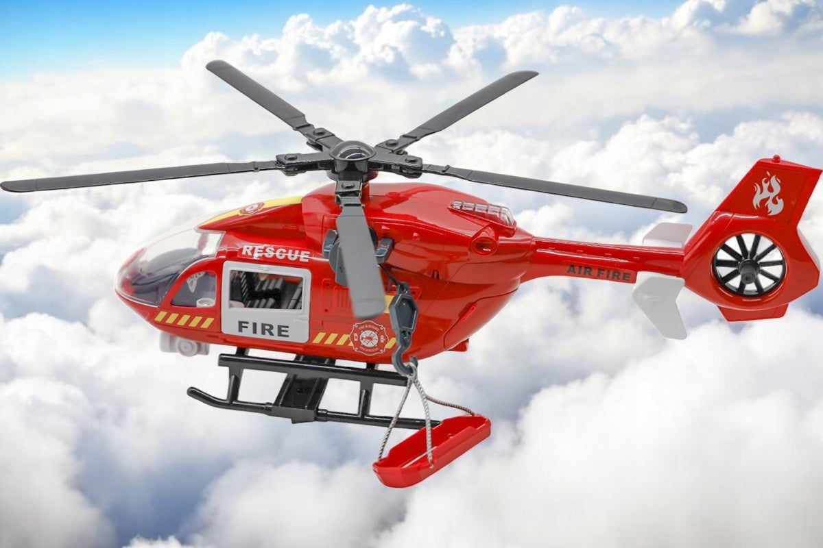 Helikopter Ratunkowy Śmigłowiec Efekty Świetlne Dźwięk Zabawka z Hakiem