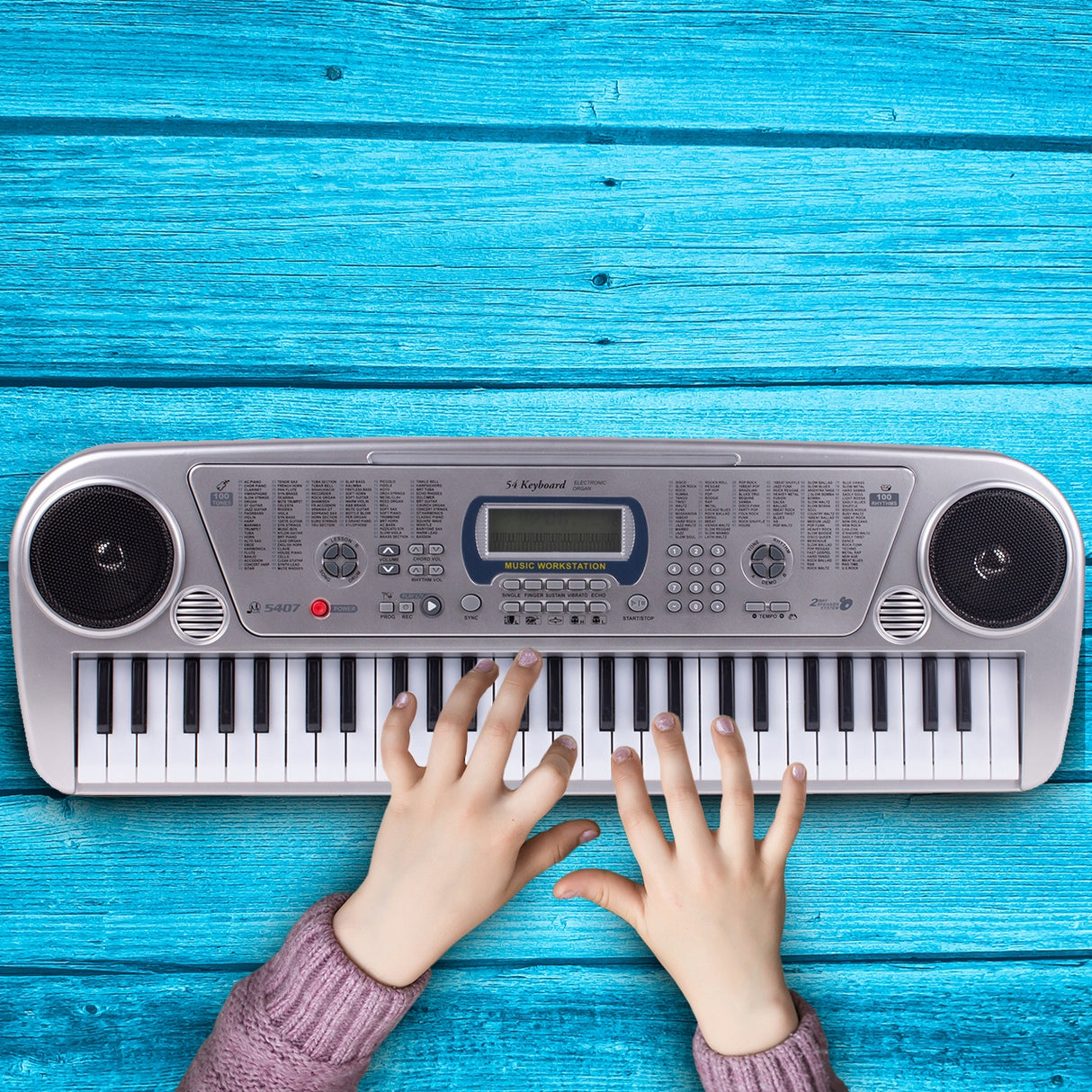 Keyboard Pianinko z Mikrofonem Organy 54 Klawisze do Grania Wyświetlacz Led